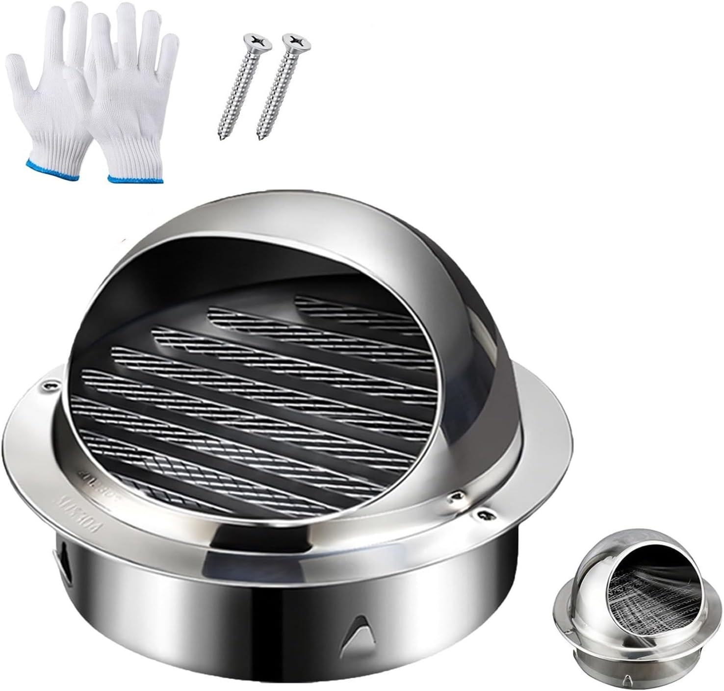Wall Vent Cover Air Vents 304 Stainless Steel Weatherproof Soffit Vents 3in 4in 6in 8in 12in Dryer Vent Covers Round Bathroom Exhaust Fan Cover for Wall Floor Ceiling(250mm/9.84in)