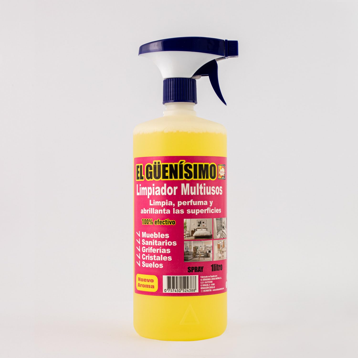 Deisa Natural - Limpiador Multiusos "​El Güenísimo" - Formato Spray - Para Cuidado y Limpieza del Hogar - 1L