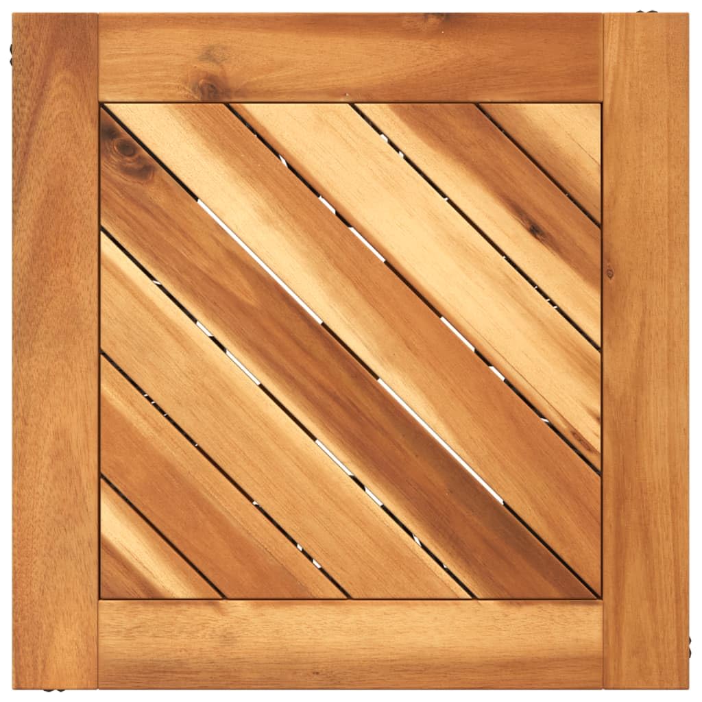 Homgoday Tavolino da caffè con base metallica nera, 38 x 38 x 38 cm, in legno massello di acacia, tavolino da tè per soggiorno, sala d'accoglienza degli ospiti, camera da letto e ufficio