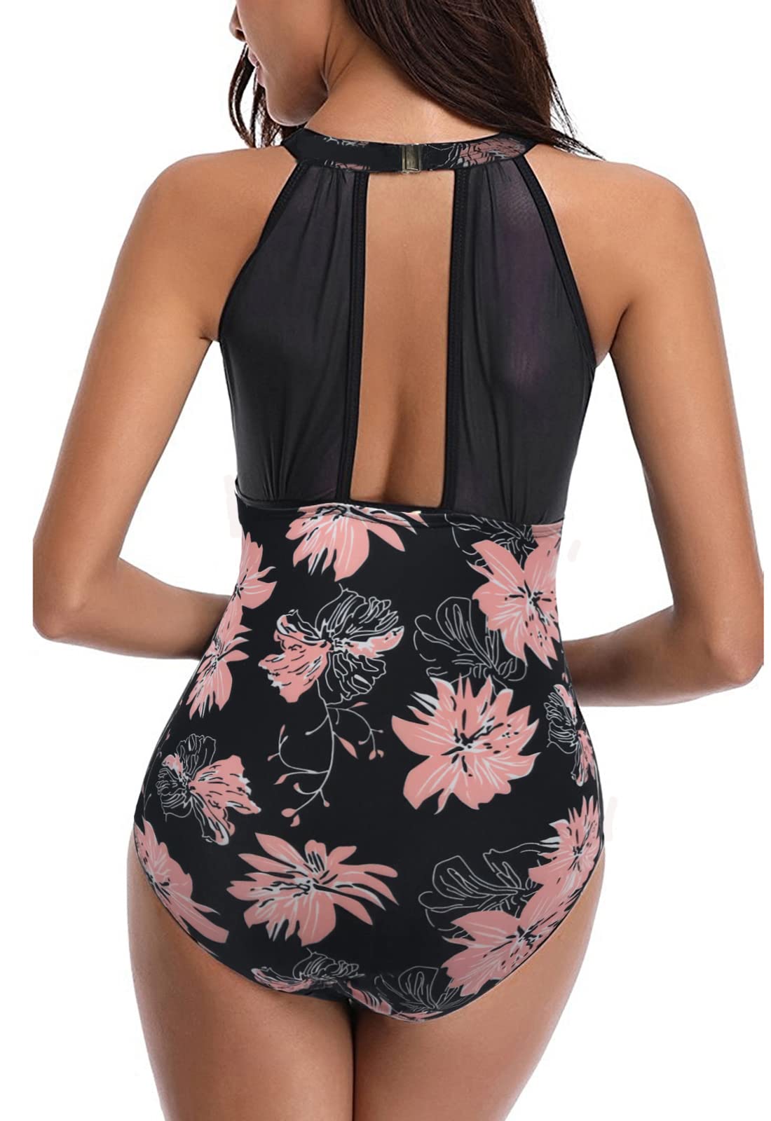 Donna Swimwear Un Pezzo Costumi da Bagno Sexy a V in Mesh Monokini Beachwear