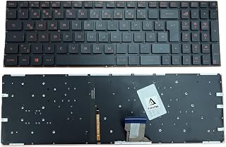 T-ProTek Teclado de color negro con iluminación roja para Asus ROG Strix GL702VM-BA230T