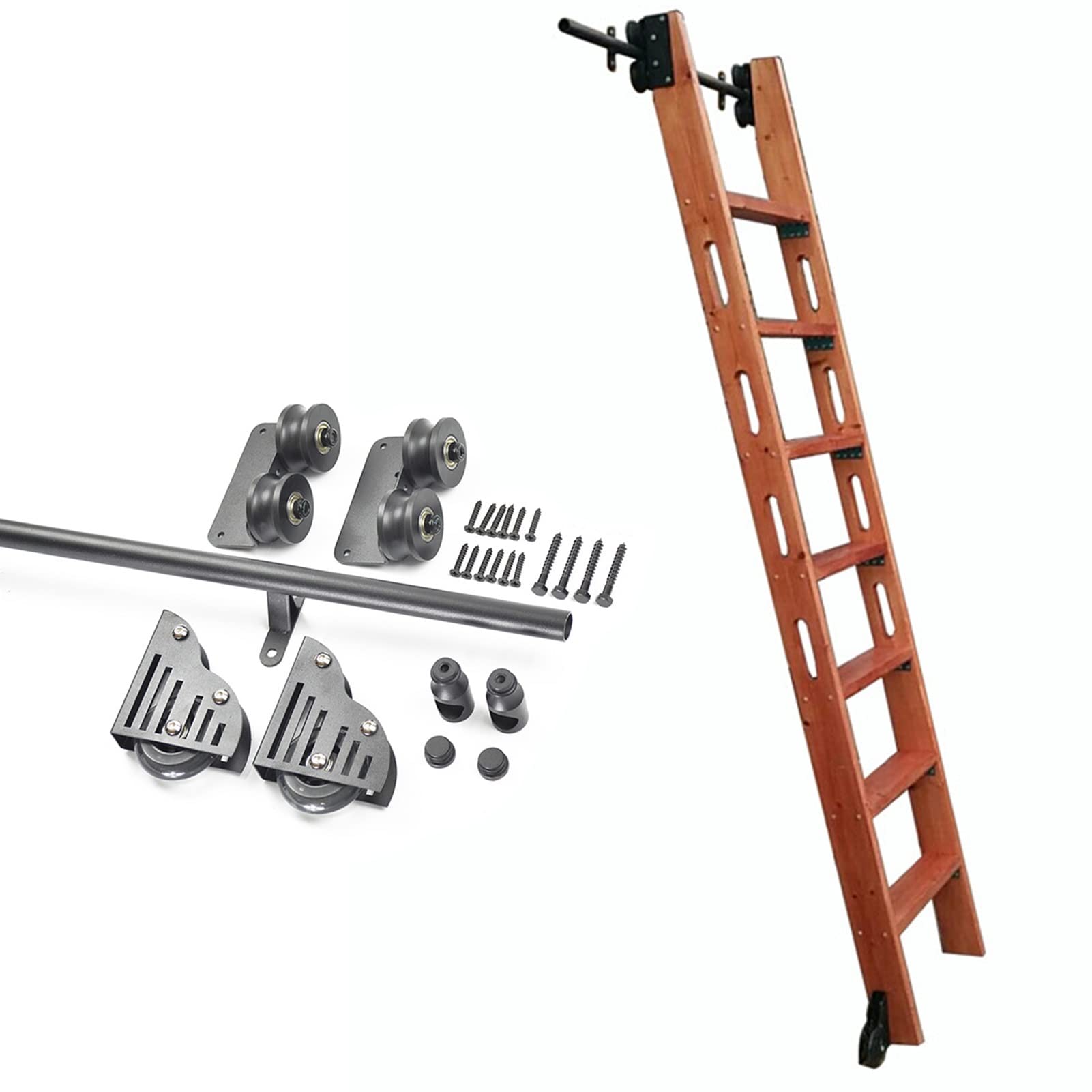 Kit de riel de 500 cm para escalera de biblioteca: organiza tus libros con estilo