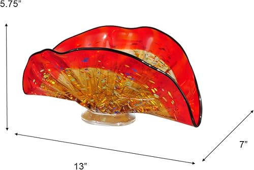 Miniatura 3 de Dale Tiffany AV13100 - Jarrón de cristal artístico de la colección Indiana en acabado múltiple, 7.00 pulgadas, multicolor