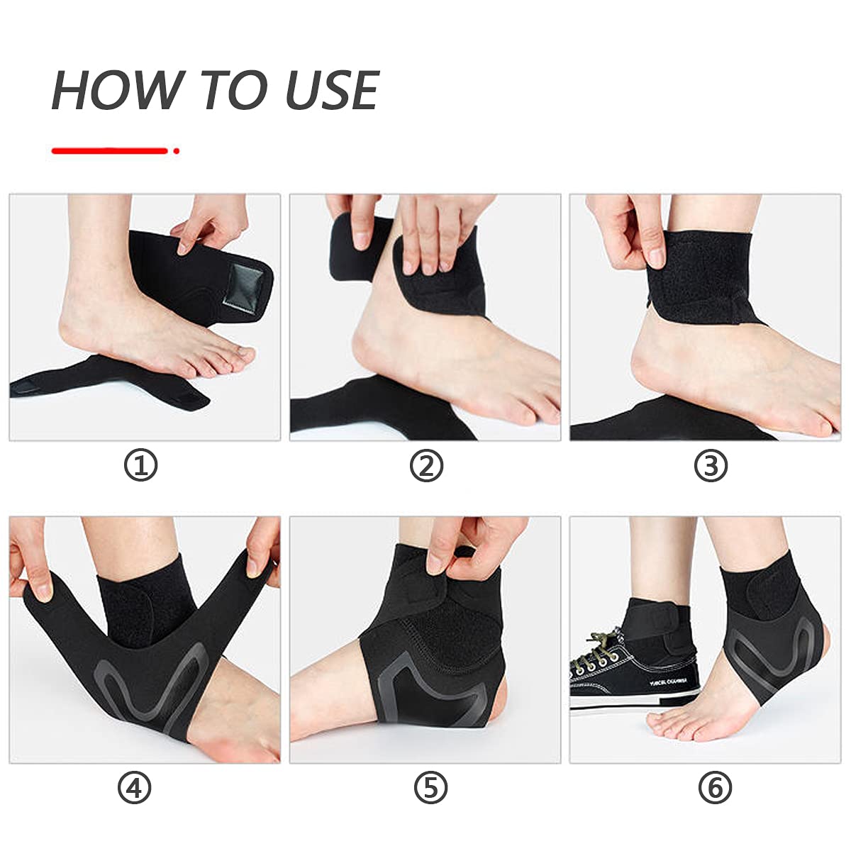 Kuzimua Sprunggelenkbandage 2er Set Verstellbar - Für Sport & Alltag