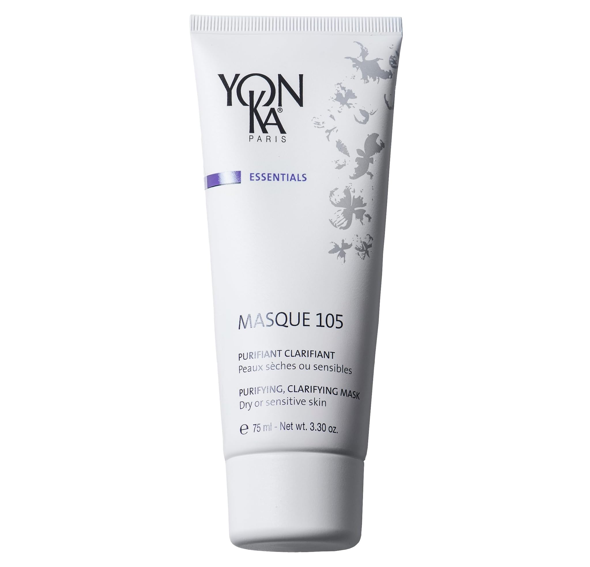 Masque105 Gesichtsmaske Yonka 75ml - Für Trockene Oder Empfindliche Haut - Entgiftende Tonerden, Reinigende Ätherische Öle - Reinigt, Absorbiert Talg, Verkleinert Poren - Bei Akne - Wasser Abspülen