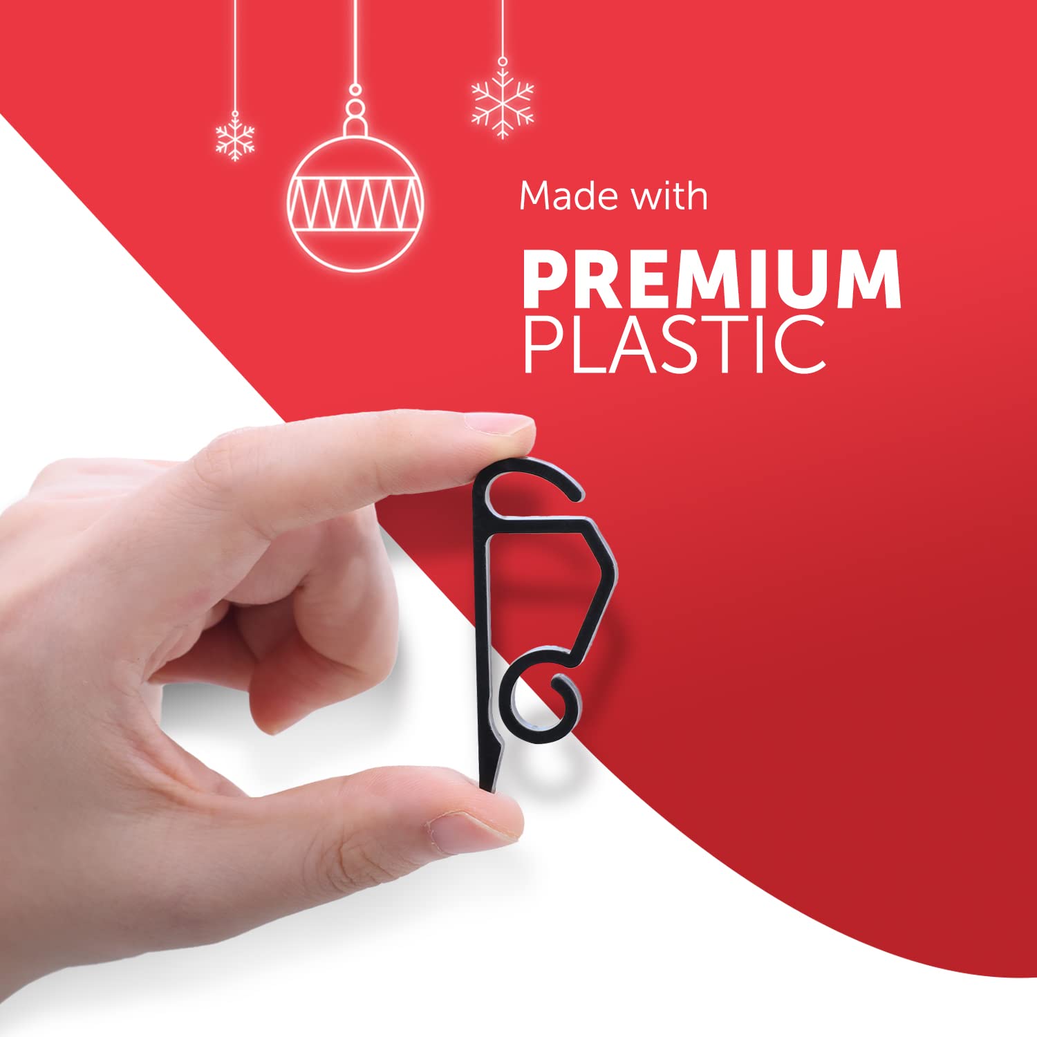 Kraft & Co 50 Ganci Per Grondaie E Luci Esterne - Clip In Plastica Resistente UV Per Decorazioni Natalizie - 2x5 Cm