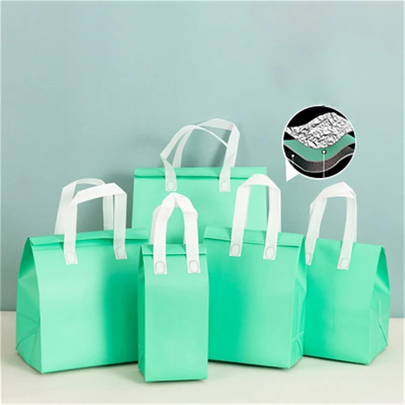 Bolsa IsotéRmica Para Comida 10 bolsas de tela no tejidas, bolsas de tela aislantes portátiles for alimentos, pasteles, bebidas, bolsas reutilizables for mantener el calor y el frío Termica Porta Alim