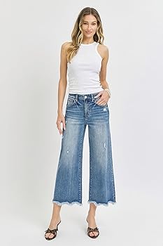 Risen Women's High Rise Cropped Flare Jeans (US, Waist, 31