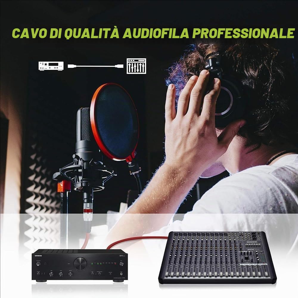 Xlr Cable a 6 Colori Da 2 Metri,Cavo Canon, Cavo Patch Per Microfoni Multicolore,Cavo Di Segnale Dmx a 3 Pin Xlr,Confezione Da Sei,Ideale Per Collegare Un'Ampia Gamma Di Dispositivi Audio