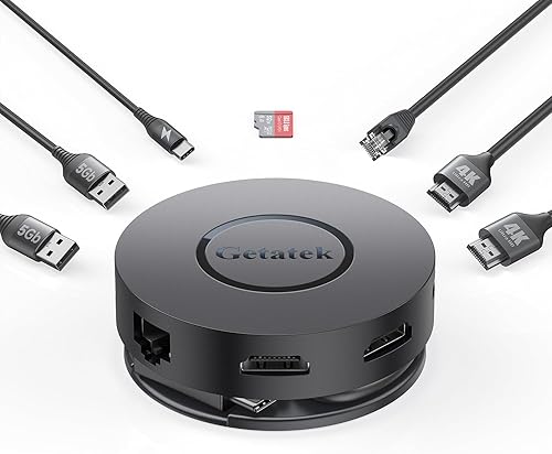 Adaptador multipuerto USB-C 7 en 1, estación de acoplamiento para laptop USB C con 2 HDMI 4K, 100 W PD, lector de tarjetas micro SD, 2 USB 3.0,