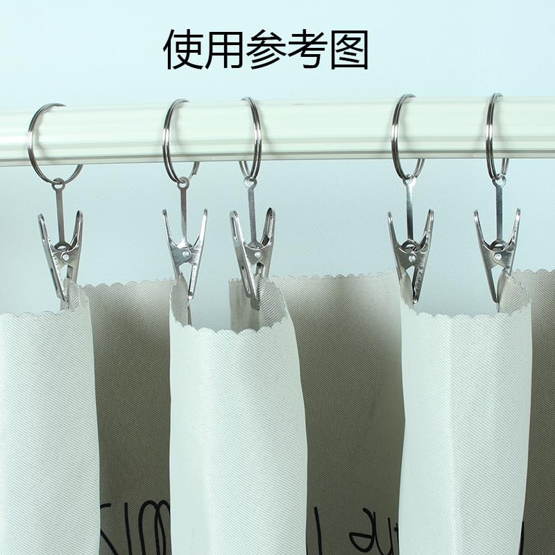 MSTZA 2.2/3.6 cm 10~100 pièces Anneaux d'oeillet de Rideau en Acier Inoxydable Anneaux de Rideau en métal avec Clips Anneau de Rideau avec Crochet pour draperie