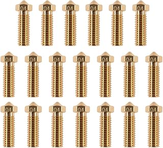 20PCS 3D Brass Volcano Nozzle M6 Thread Nozzle 0.4mm M6 Printed Head for 1.75mm Filament 3D Printer Parts Volcano Heater Block J-Head Hotend Extrude