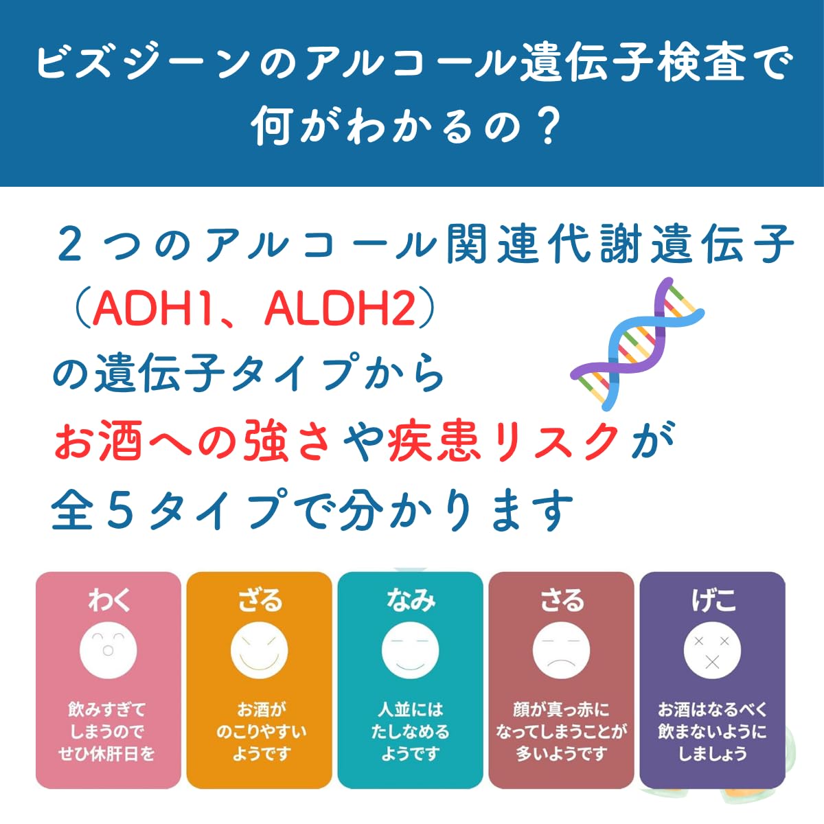 Amazon | 一度の遺伝子検査で一生役立つ！あなたの飲酒リスクがタイプ