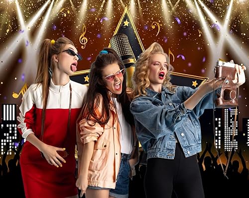 Miniatura 3 de Telón de fondo de karaoke de discoteca de los años 90 para fotografía, telón de fondo Let's Glow de 10 x 8 pies, tema de fiesta de hip hop, telón de