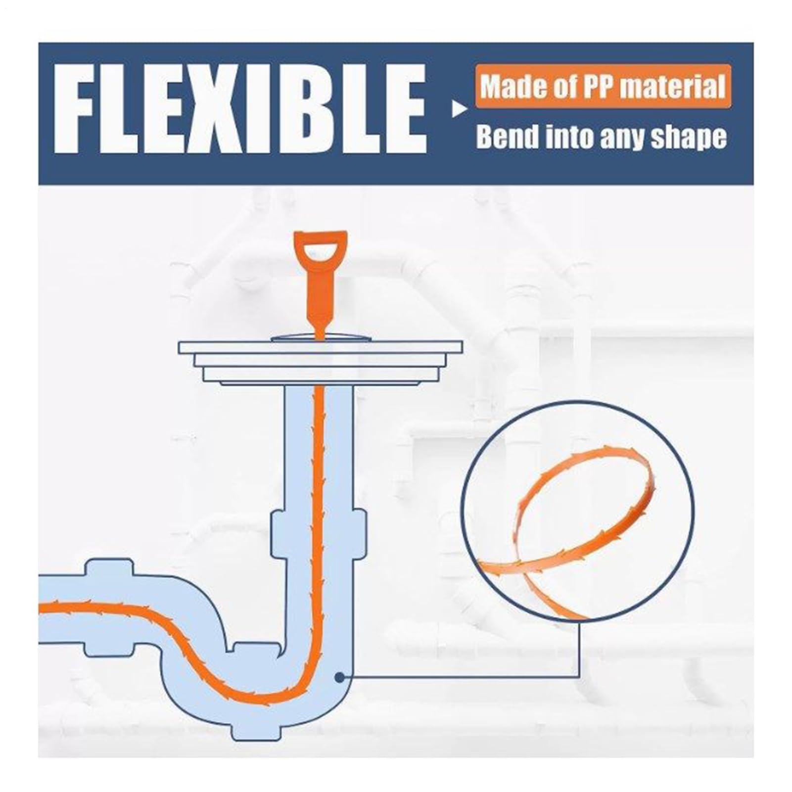 Déboucheur De Canalisation Câble Flexible Lavabo Salle de Bain