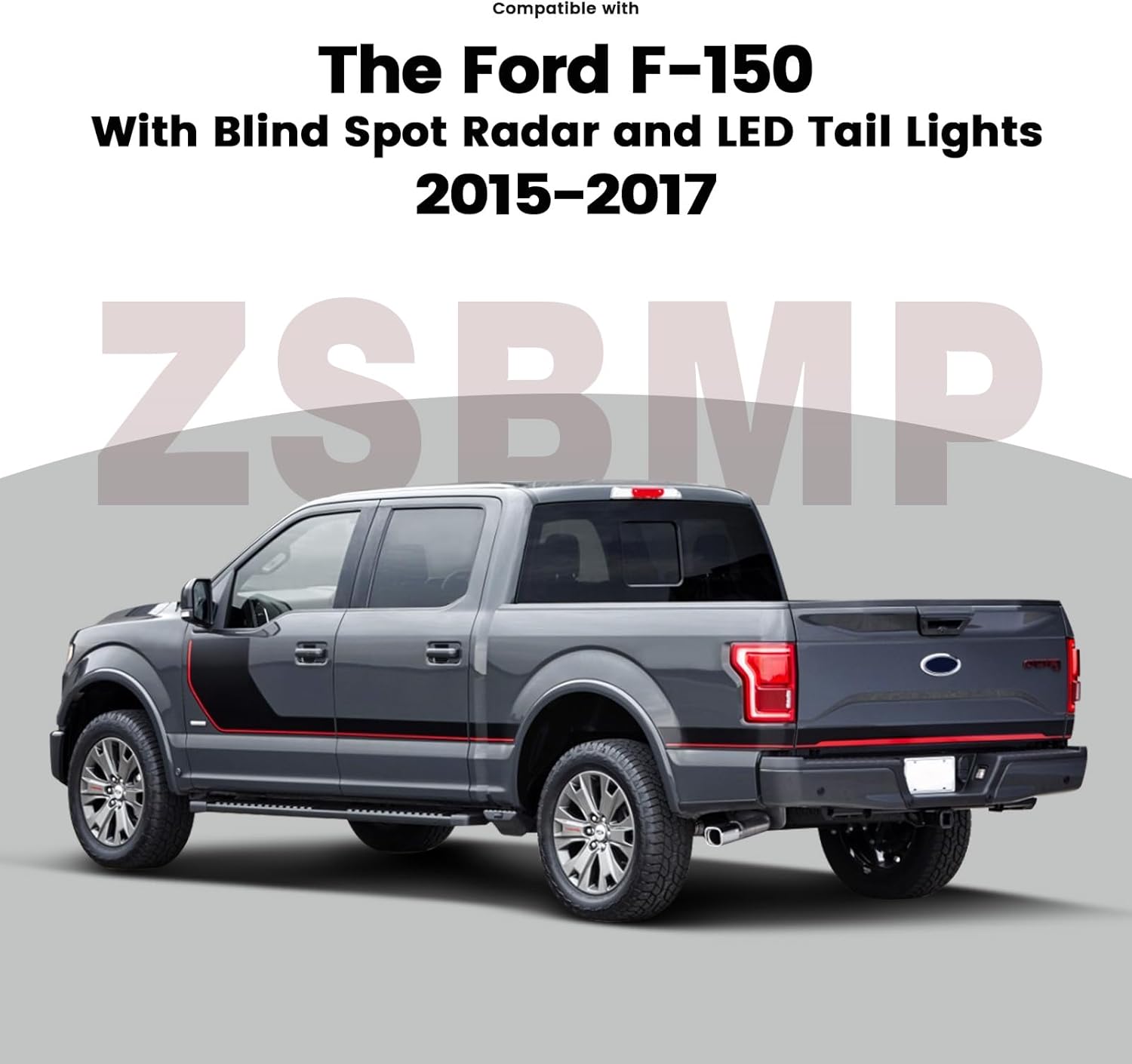 LED Tail Lights Assembly wiht Blind Spot Compatible with 2015 2017 Ford F150 King Ranch/Lariat/Limited/Platinum Taillight Rear Brake Lamp Signal Assembly OE:HL3Z13405D (Left Driver Side)