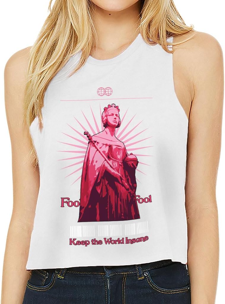 Keep The World Insane Racerback Cropped Tank - Art Lovers Items - Items for Her