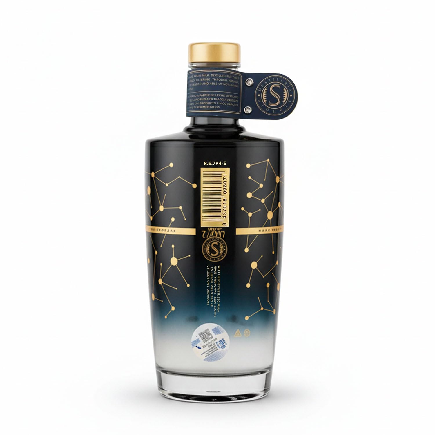SIDERIT Vodka Lactée premium 40% Vol, 750ml, elaborado con azúcares de leche, 5 destilaciones y cuádruple filtración. Suave, sedoso y único. 2 meses de maduración. Medallas y premios internacionales