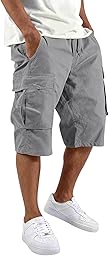 MOKBAY Men's Cargo Shorts Sport Elastic Military Trousers Summer Lightweight Short Shorts Pocket Hiking Work Bermuda Bermuda Shorts