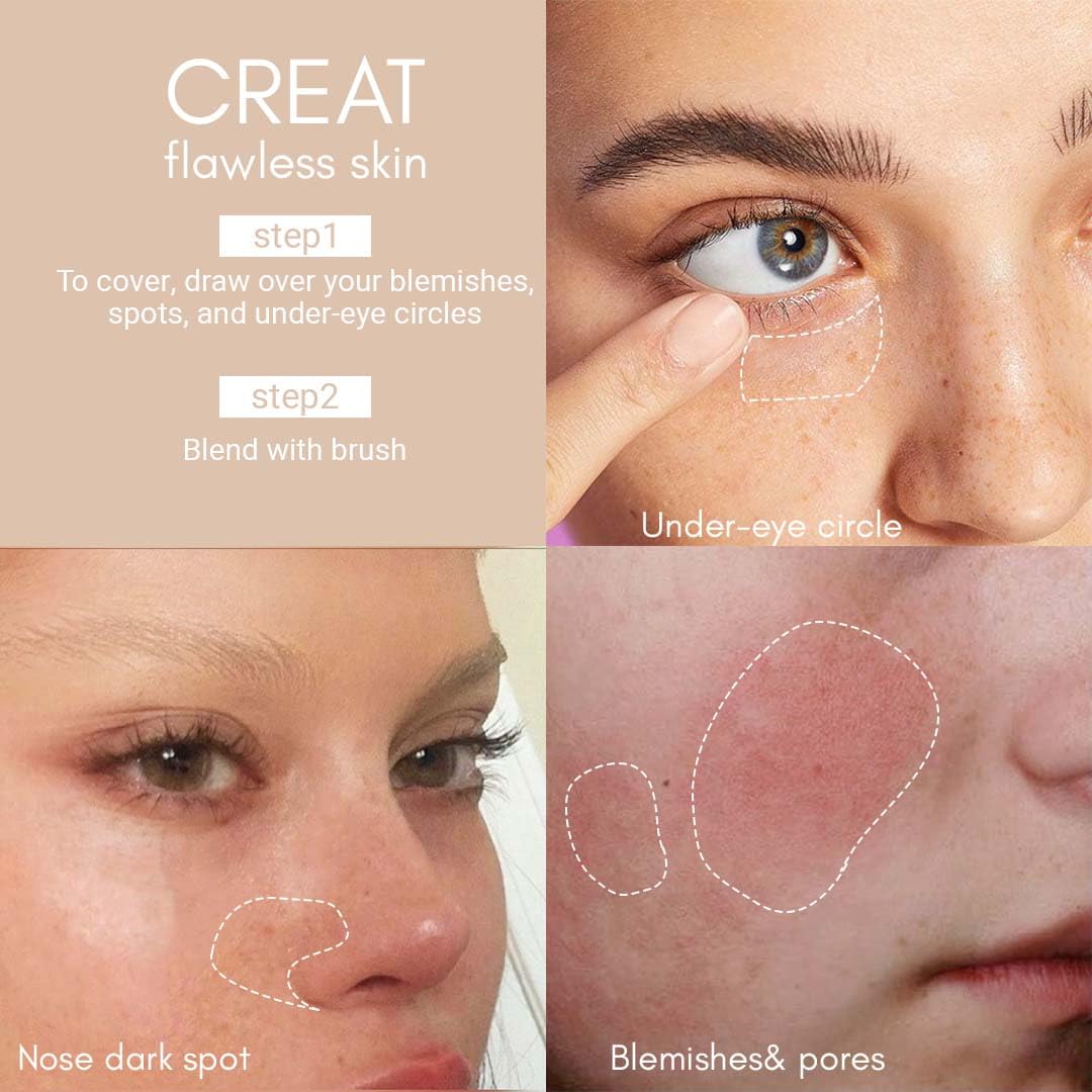 Cuffs N Lashes Cover Pot Concealer 14g – Full Coverage Cream Concealer for Dark Circles Acne Scars &Redness | Long-Lasting Blendable Makeup Base for All Skin Types (Orange Corrector - C1) - Image 2 thumbnail