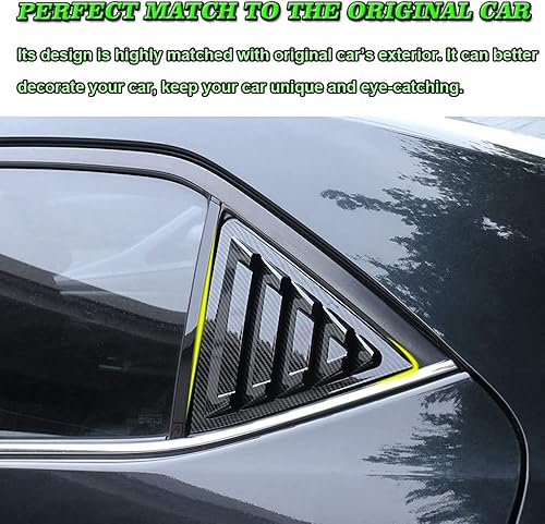 Miniatura 4 de BOYOUS 2 rejillas de ventana laterales traseras de ABS estilo carreras, persianas de ventilación de aire, accesorios de decoración exterior para