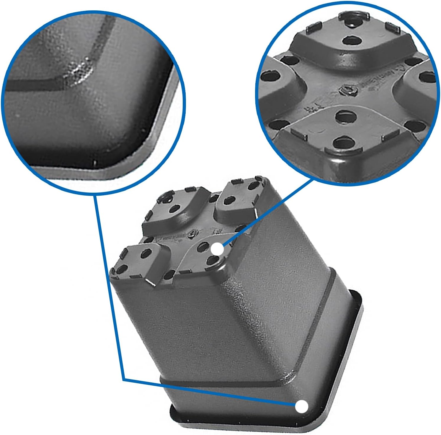 10 Pcs Plastic Planter Pots, 10 Gallon Black Flower Square Pot for Garden Yad Office with Drainage Hole