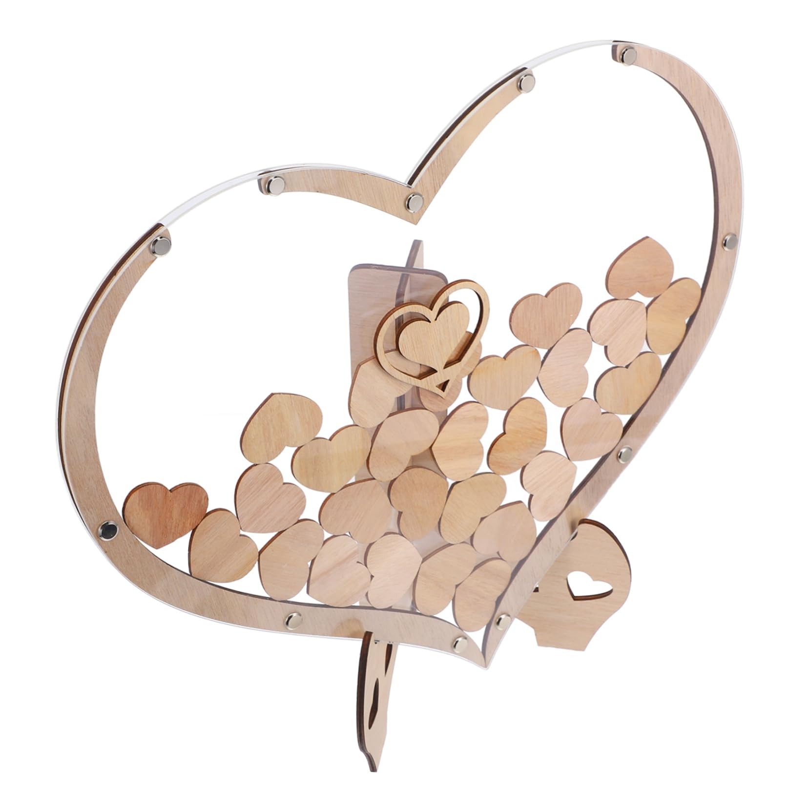 Cadre cœur mariage rustique pour livre d'or et décoration de table unique