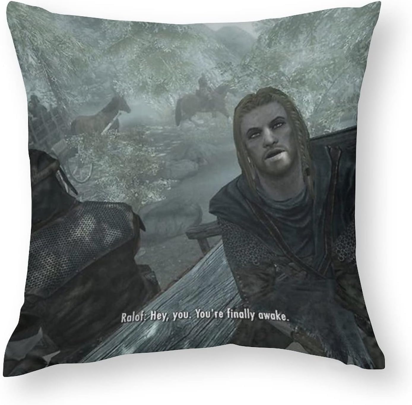 ZFENGYYUAN You're Finally Awake Bedroom Couch Sofa Square Pillow Case Home Decorative Throw Pillow Covers 18x18 Inch