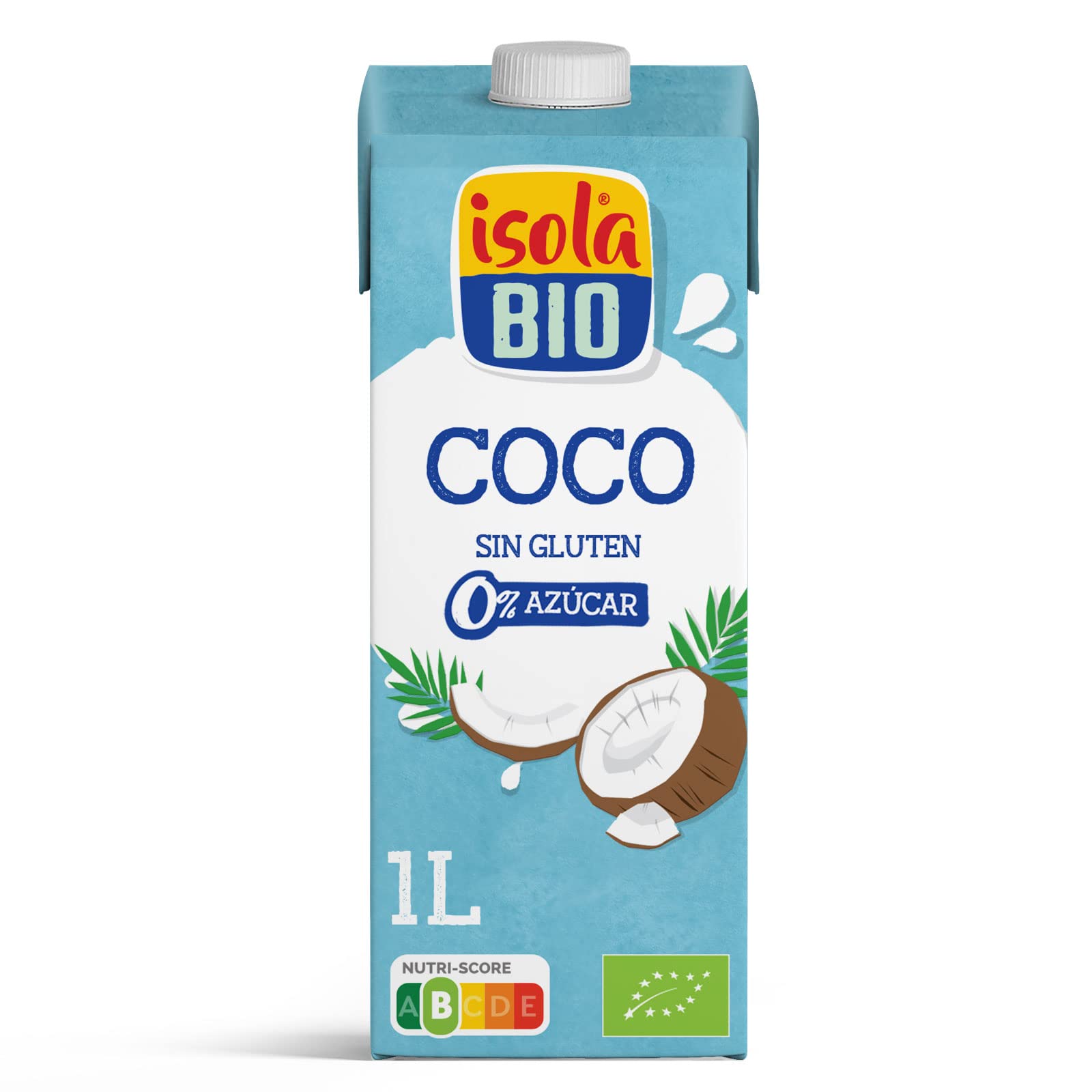 Bebida Ecológica de Coco Sin Azúcar Pack 6x1 L - Isola Bio Vegano Sin Gluten