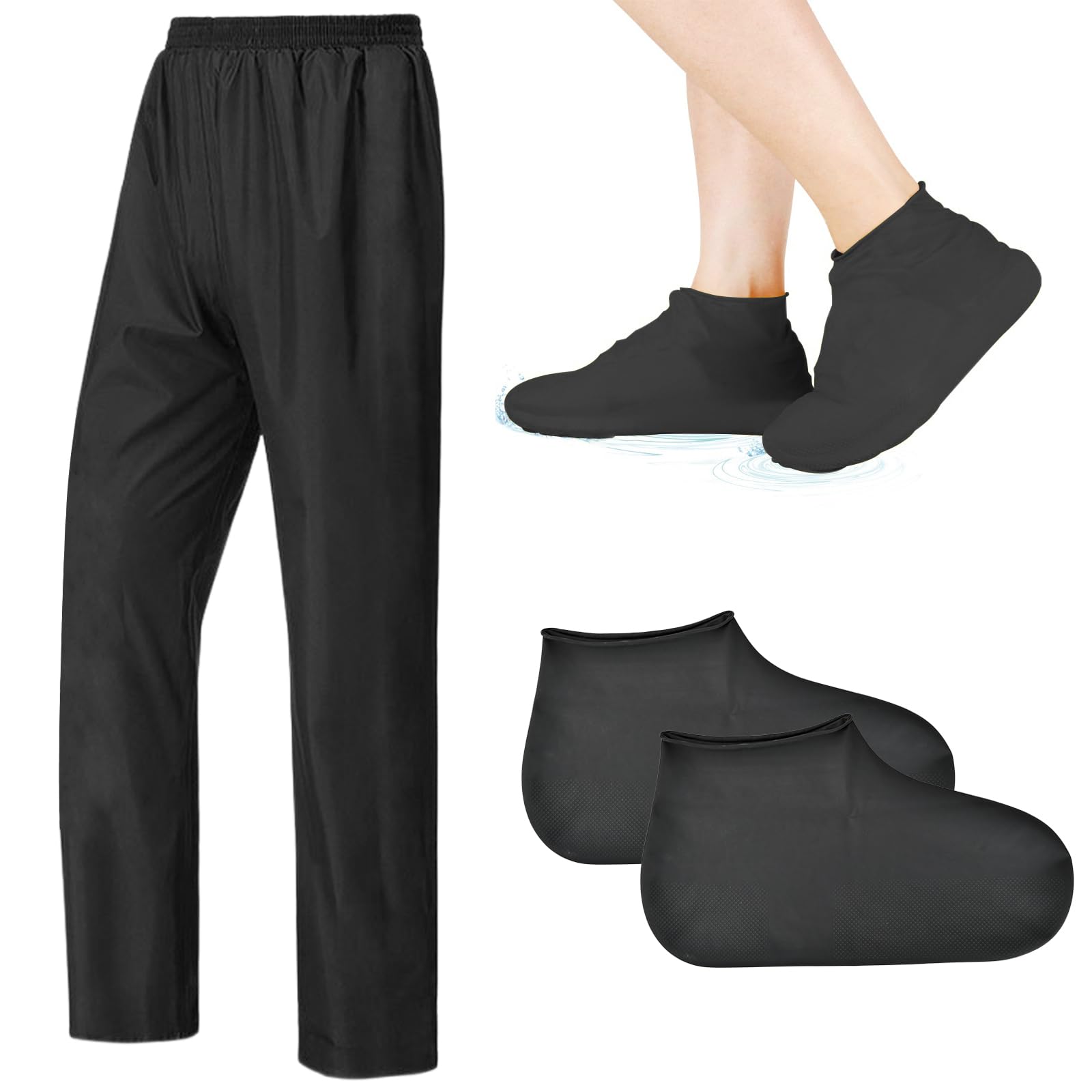 Zimoer Pantalon de Pluie Homme Pantalons Extérieurs imperméable Coupe Vent Moto Pantalon Pantalon Pluie pour la randonnée, Le Trekking et Le Cyclisme