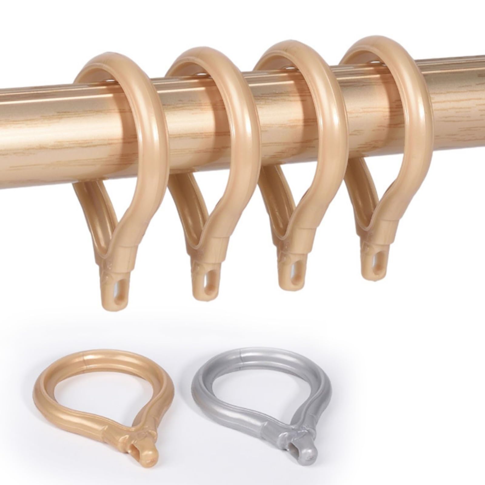Tringle À Rideaux De 28 Mm De Diamètre Rail De Rideau Avec Finition Grain De Bois Et Embouts Décoratifs(Silver-a,200cm(100cm*2))