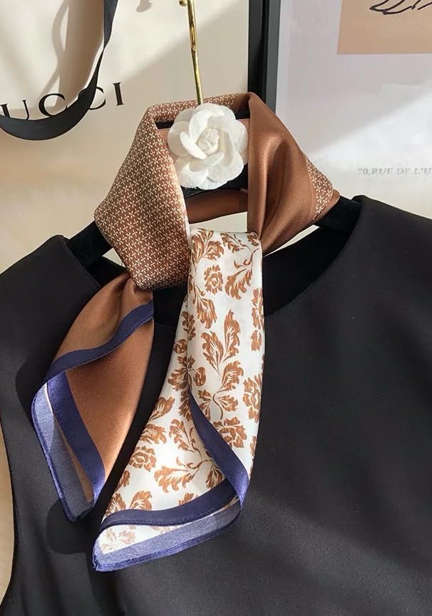 Image of ANDANTINO 100% Mulberry Silk Scarf -21 inch Square Neckerchief with Gift Packed