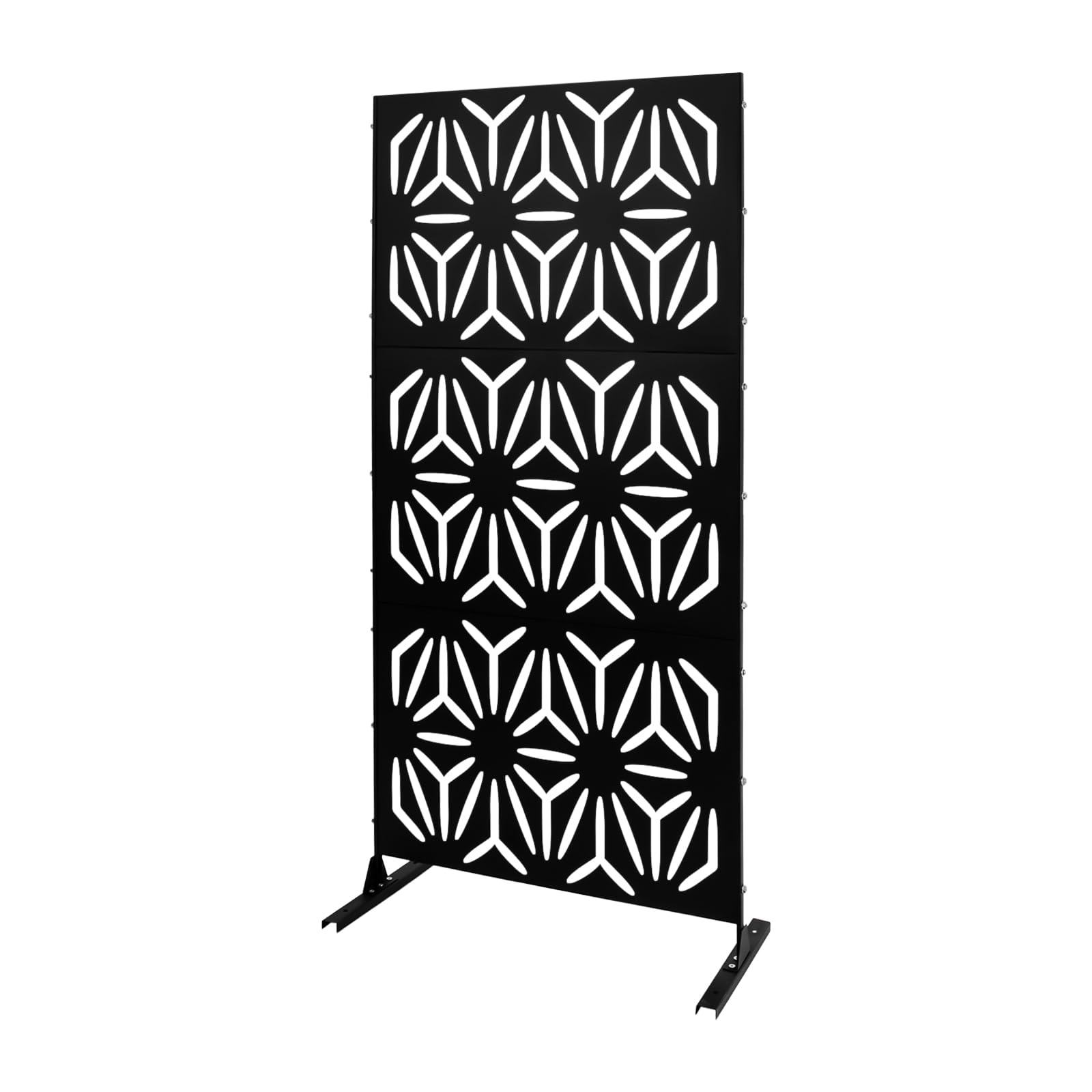 ZERNEIL Metal Privacy Fence Screen 35.4in×74.8in Outdoor Modern Decorative Fencing Screen Freestanding Decorative Screen Room Divider, Outdoor Privacy