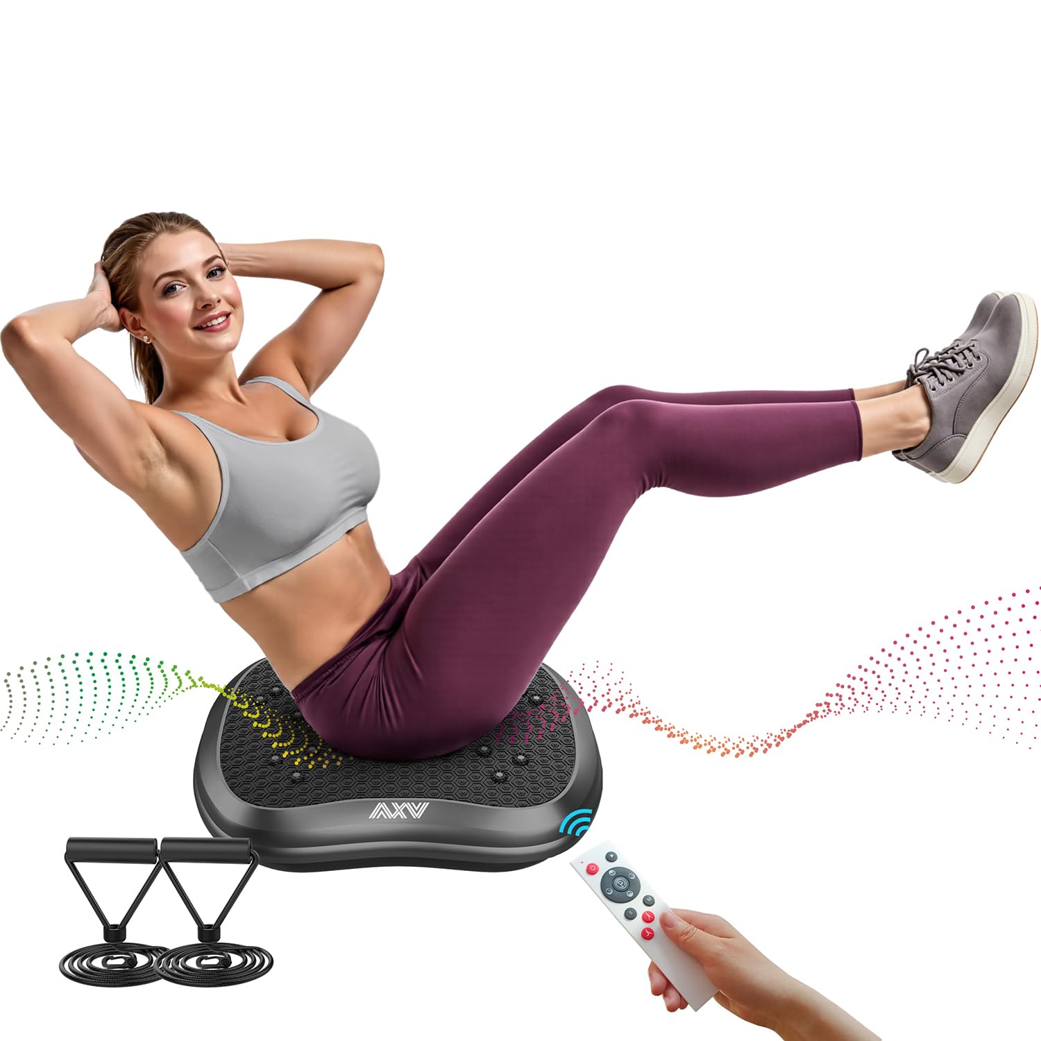 AXVVibration Plate Exercise Machine Whole Body Workout Vibrate Fitness Platform Lymphatic Drainage Machine for Weight Loss Shaping Toning Wellness Home Gyms Workout