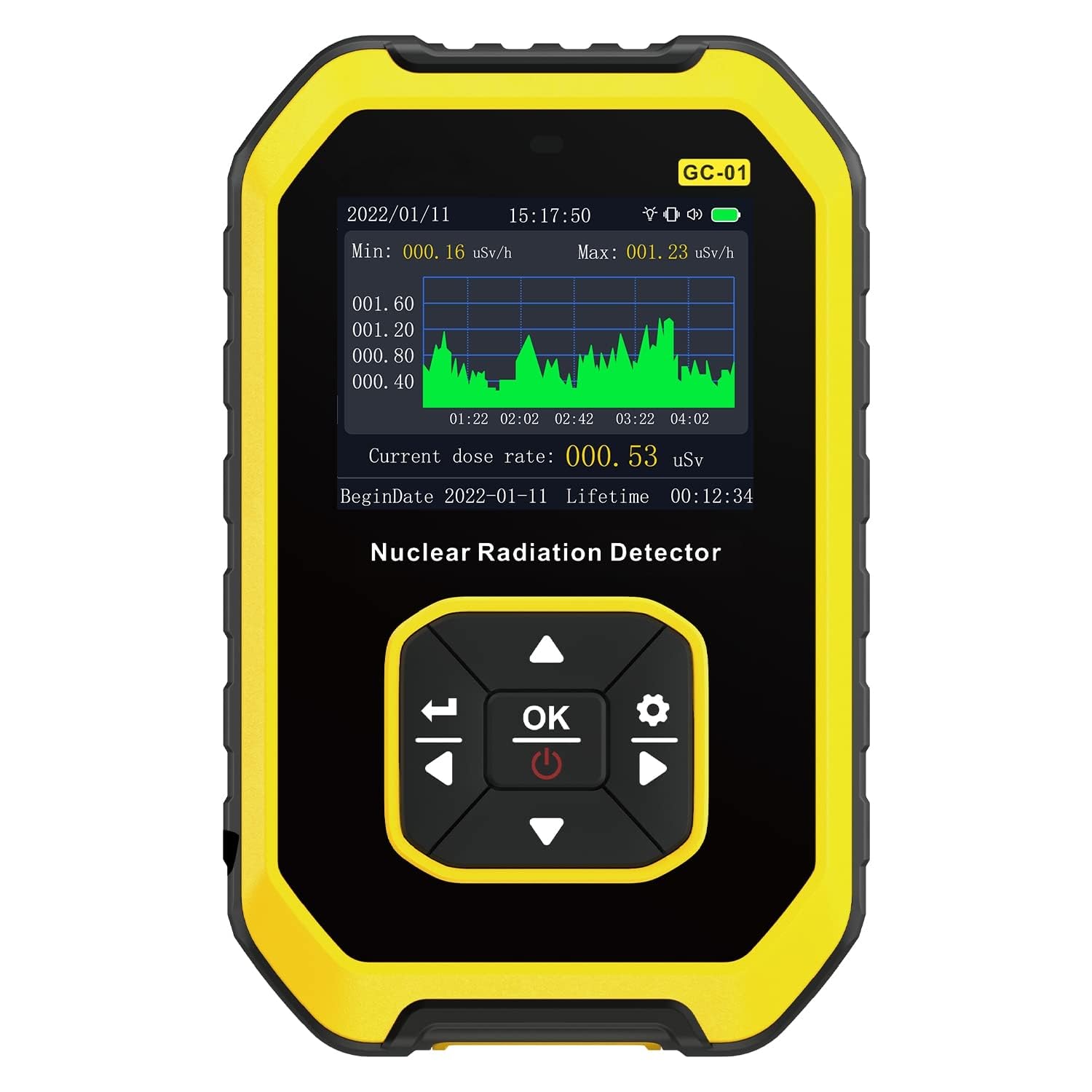 NALACAL Portable Geiger Counter with LCD Display for Radiation Measurement, Pocket-Sized Geiger Meter Rechargeable Nuclear Radiation Detector 5 Dosage Units Radiation Dosimeter Compact Geiger Counter