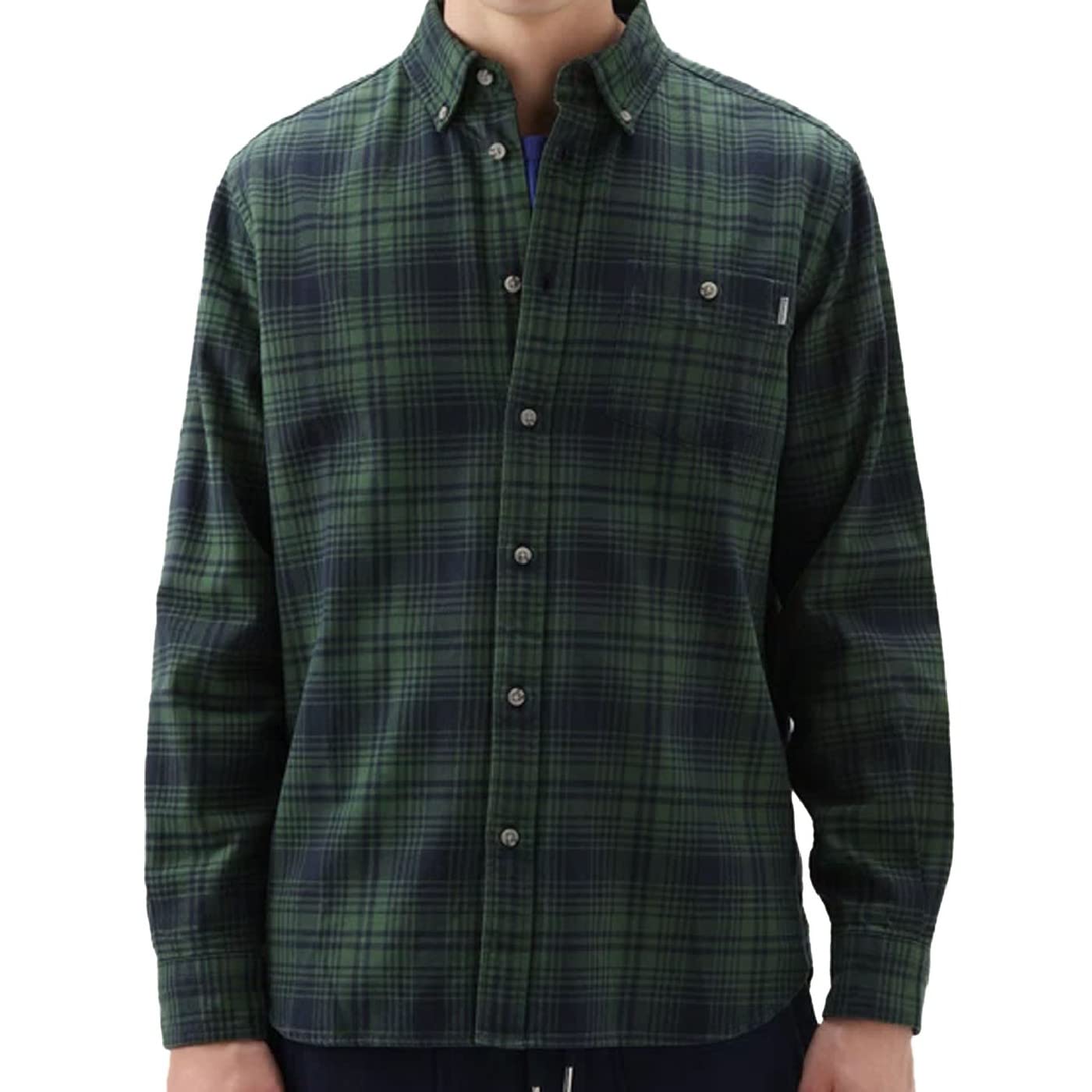 WOOLRICH CFWOSI0090MRUT3104 flanelowa koszula męska w kratkę col.Green Hunting