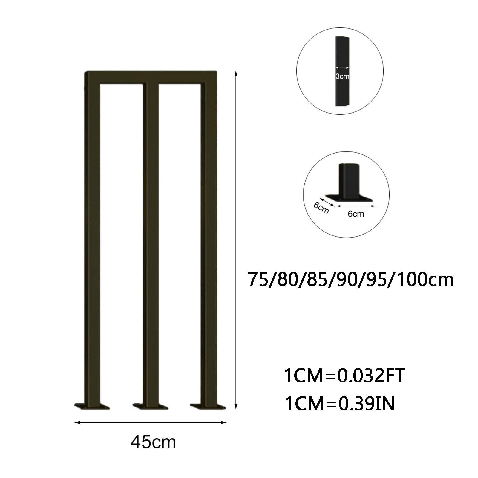 Forma U/M Corrimano Per Scale - Ringhiera Per Scale, Soporte Nti-Skid Mano Transicional Seguridad, Valla Seguridad Decorativa Interior Y Exterior, para El Hogar, Jardín, Pasillo, Ático(Black-M,35cm)