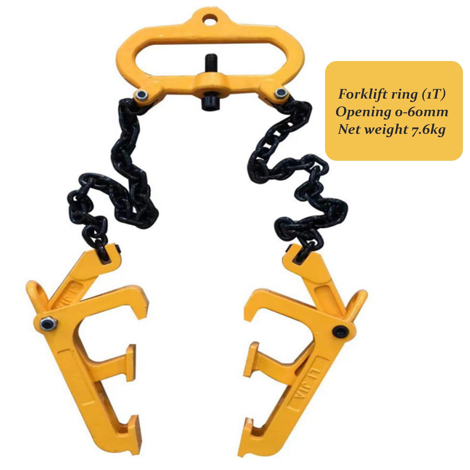 AZHANGYB Double Leg Chain Sling with Hook, Galvanized Chain Sling Lifts 1t/ 2204lbs with Double Leg W/Self-Locking Hook Alloy Steel Double Leg Chain Sling