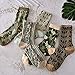 BOFAYS 5 Pairs Womens Floral Cute Vintage Embroidered Plant Socks for Teens Spring Cotton Cozy Comfy Crew Ankle (B)