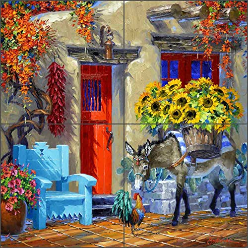 Burro Tile Backsplash A Quiet Conversation by Mikki Senkarik Art