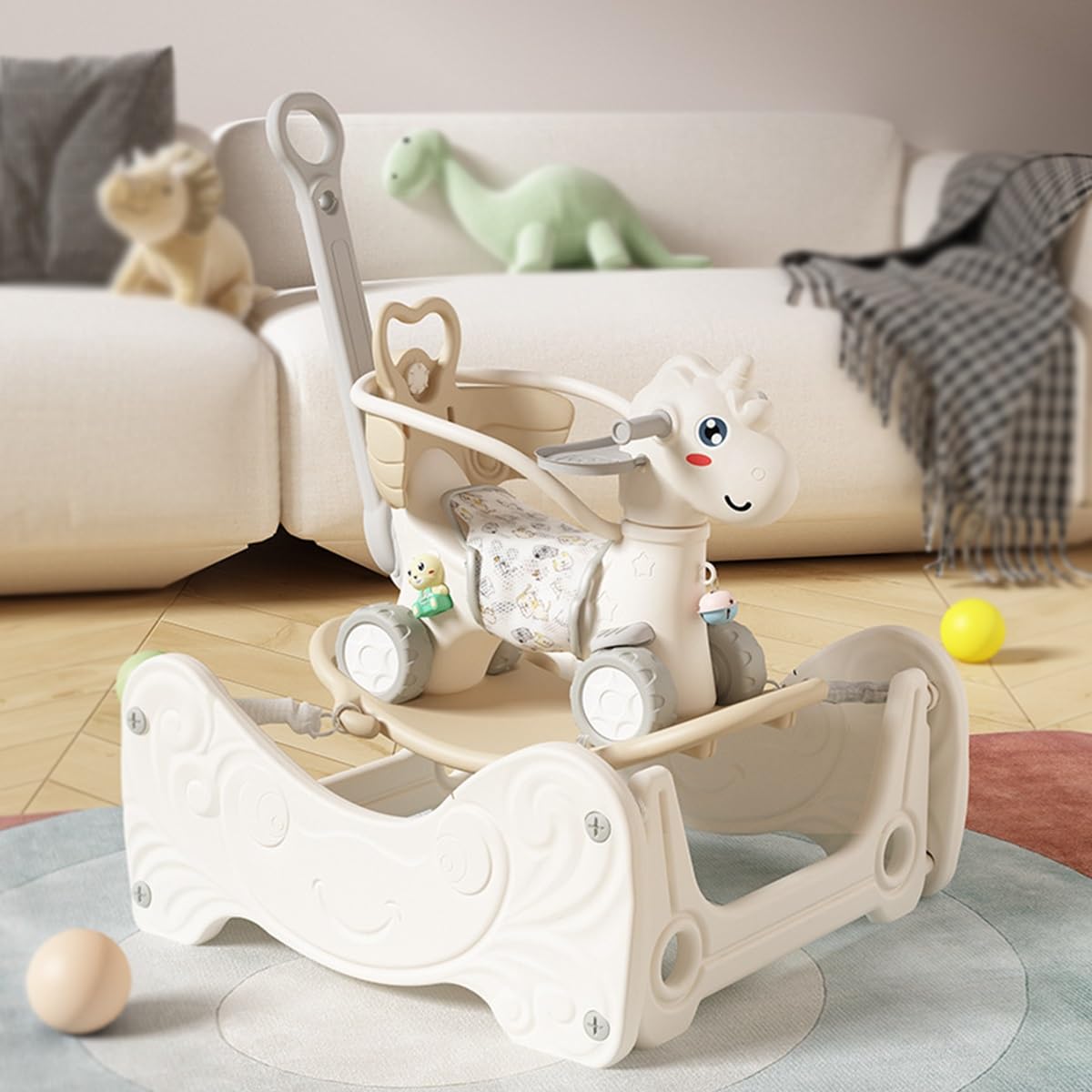 ベビーチェアで馬を揺らす ベビーチェアで馬を揺らす