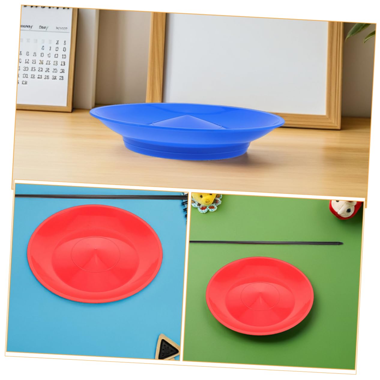 TOYANDONA Juggling Plates with Sticks 4Pcs Spinning Circus Props Lightweight Portable Juggling Set for Indoor Outdoor Carnival Party Performance - Image 3