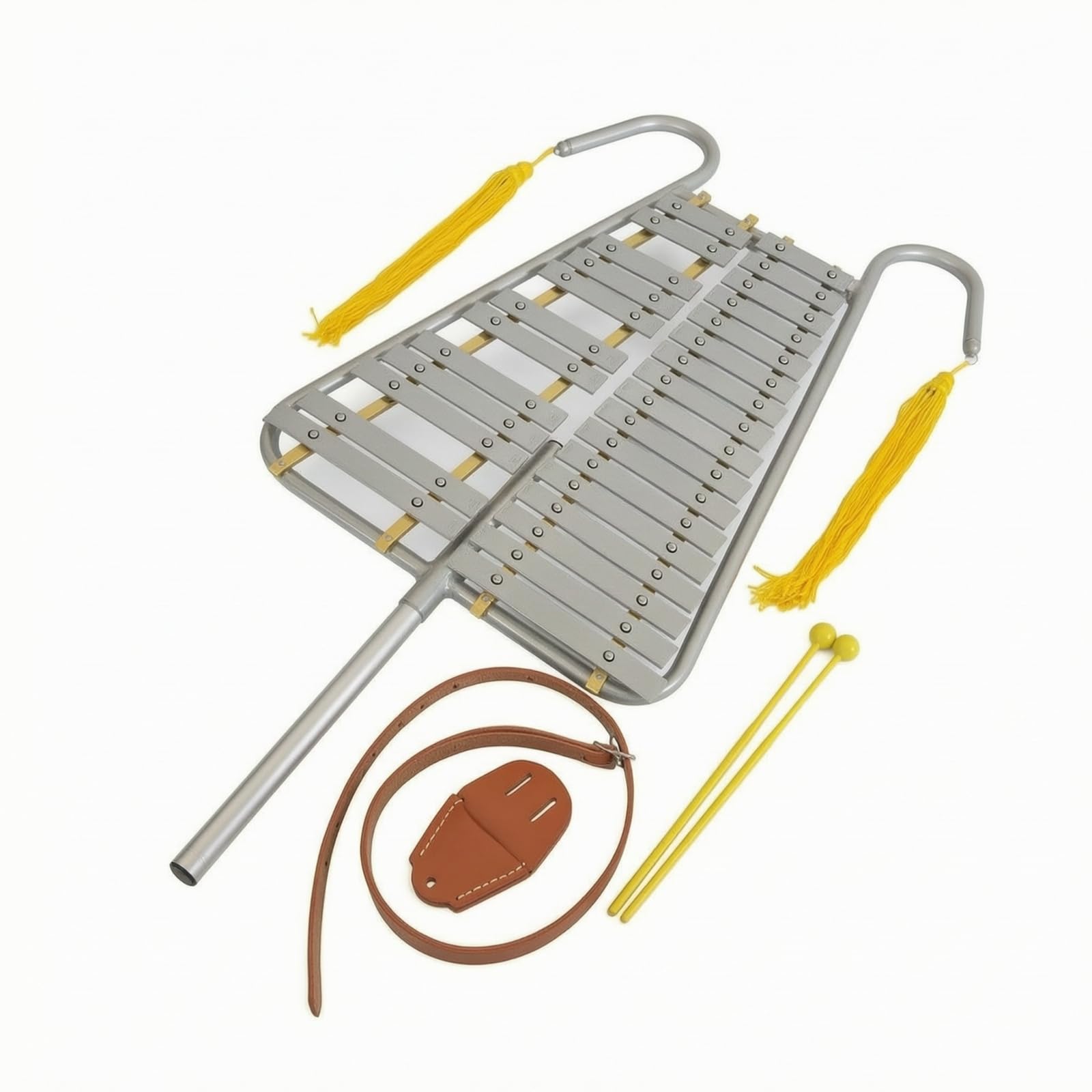 Glockenspiel da Marcia Leggero Metallofono con Tracolla Compatto Strumento Musicale a Percussione per Musicisti, Studenti, Concerti