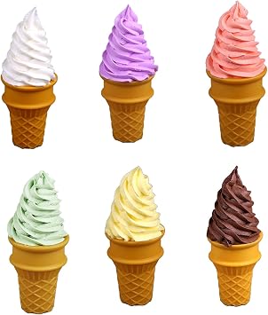 Colorful Realistic Fake Ice Cream Cone Window Display Model Food Sweet Dessert Photo s Kitchen Accessories Plastic