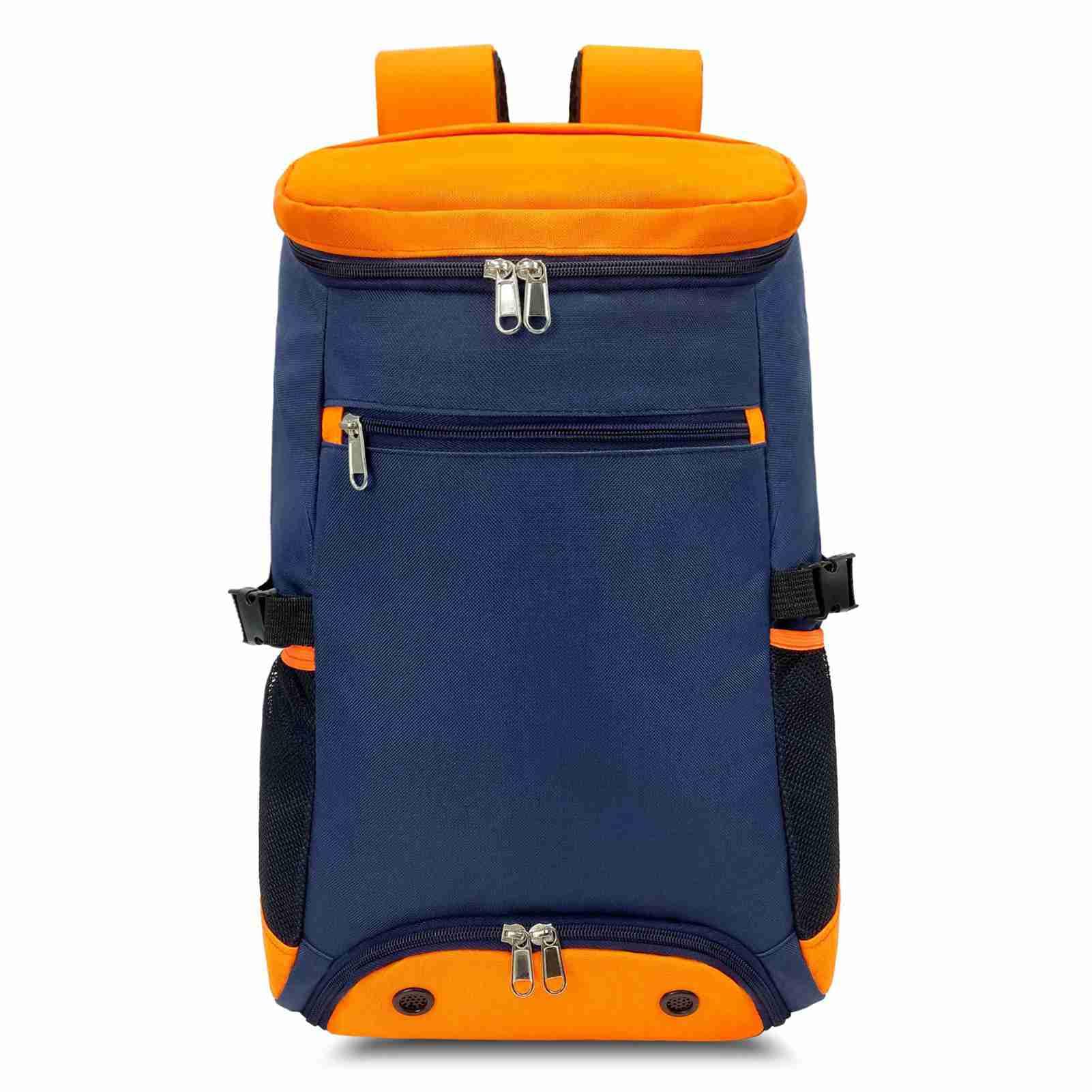 Badminton Racket Backpack, Large Side Pockets with Shoe Compartment, Oxford Cloth for Comfort and Breathability (Navy Blue and Orange)
