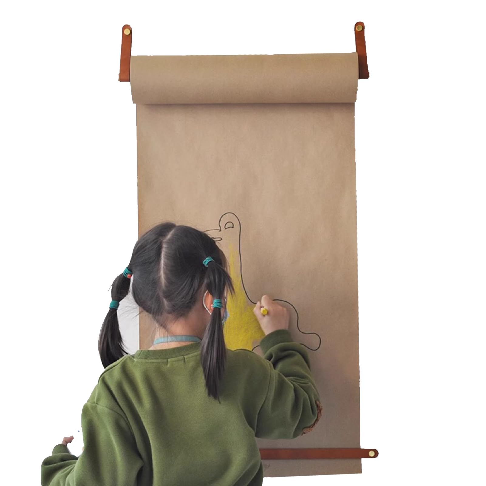 GTHTUHFD Wall Mount Butcher Paper Holder, Kraft Paper Dispenser Farmhouse Decor Message Boards Wall Mount Note Roller Dispenser, With Kraft Paper Roll, For To-Do Lists Menus