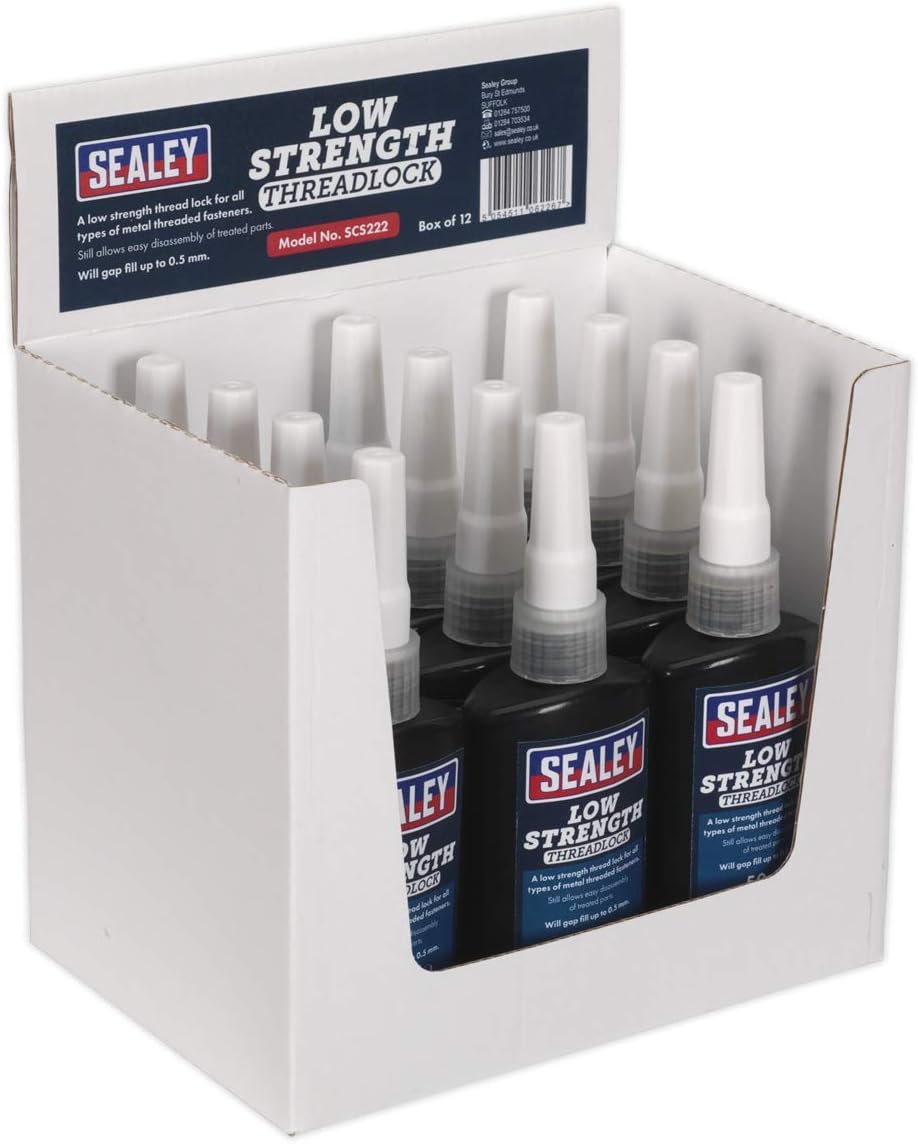 Sealey SCS222 Thread Lock Low Strength 50ml Pack of 12