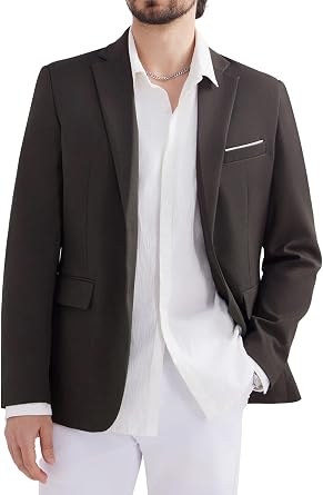 MAGE MALE Mens Two Button Blazer Casual Sport Coats Solid Color Suit Jacket
