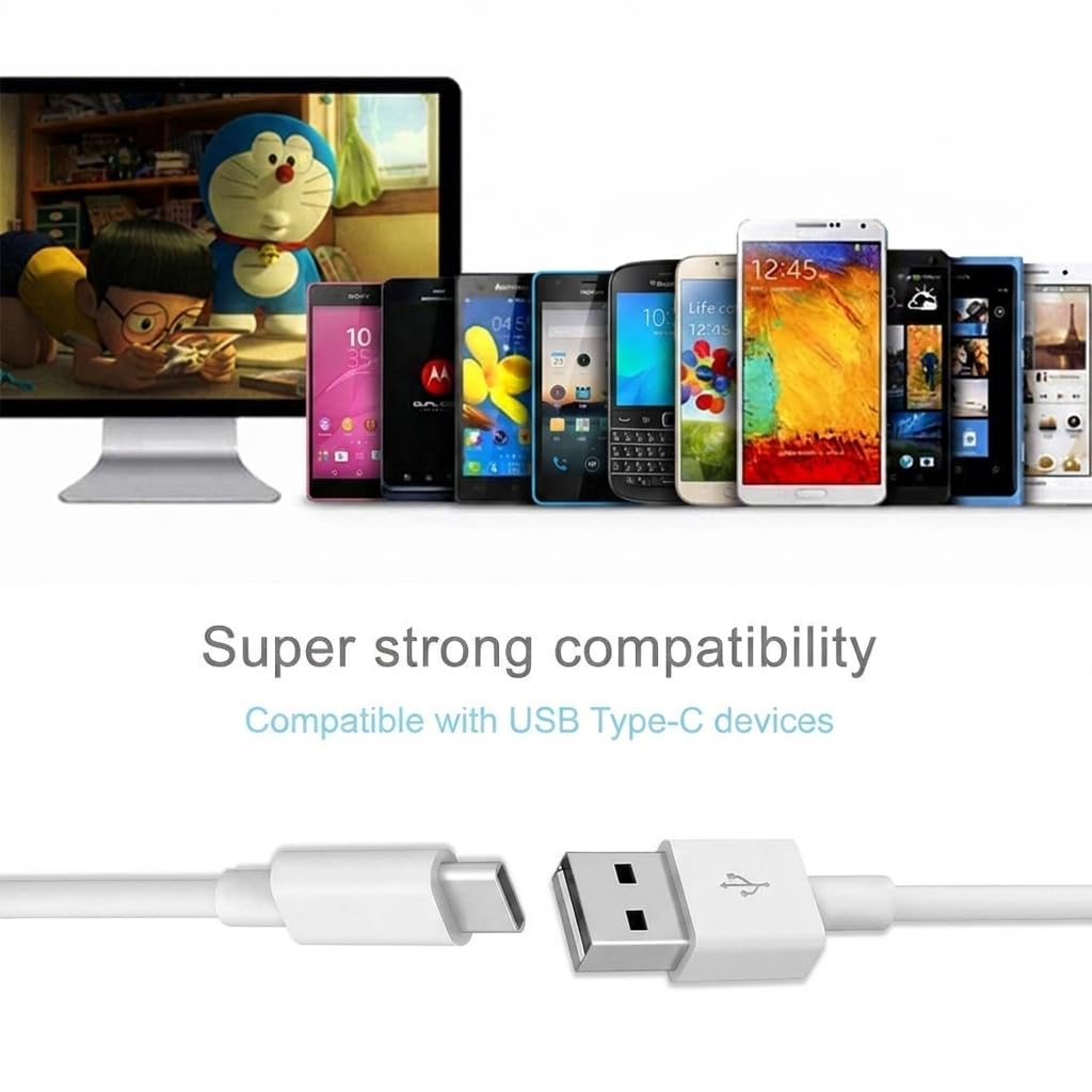Fast Type C Charger Compatible for Samsung Galaxy A30/ A31 / A41/ A50 / A51 / M11/ M12 / M21 / S8 Adaptive Fast Charging with 1 Meter Tyep -C Charging Sync Data Cable (2.4 Amp White) — Amazon image 7