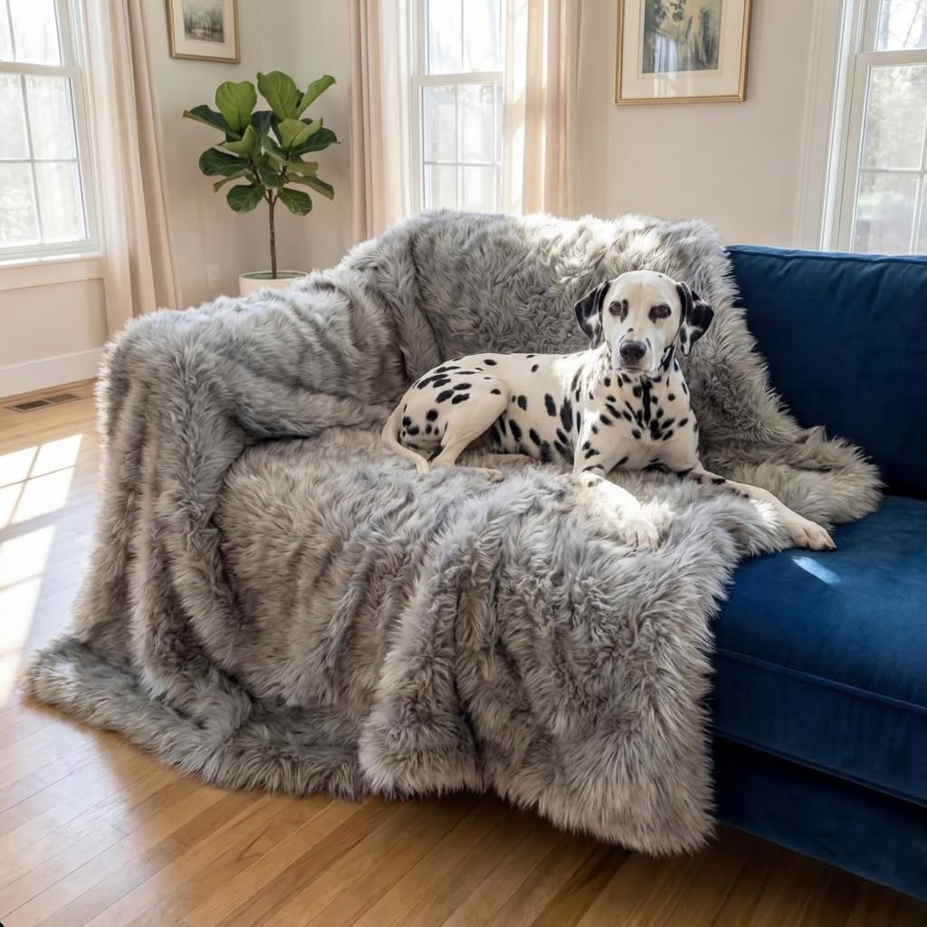 Waterproof Dog Blanket for Small, Medium & Large Dogs – Faux Fur Pet Throw for Couch, Sofa, Bed & Car – Soft, Washable, Stain-Resistant, Durable Cover